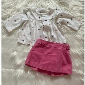 Baby Girls Old Navy Corduroy Skirt and Carter's Boho Top Outfit